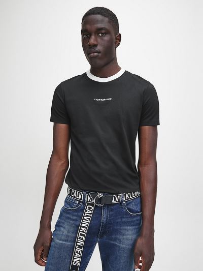 Calvin Klein Ruhák HU120521 | Calvin Klein Slim Organic Cotton Férfi Póló Fekete